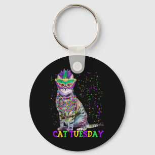 Cat Tuesday Funny Mardi Gras 2025 New Orleans Mens Schlüsselanhänger