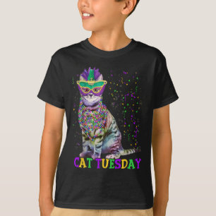 Cat Tuesday Funny Mardi Gras 2025 New Orleans Mens T-Shirt