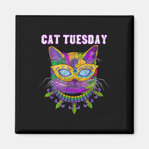 Cat Tuesday Funny Mardi Gras New Orleans Mens Wome Magnet