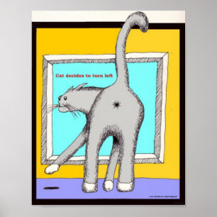 Cat Turning Verlassen Poster