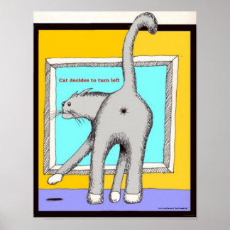 Cat Turning Verlassen Poster