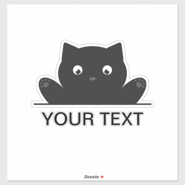 CAT ÜBERRASCHT AUFKLEBER (Blatt)