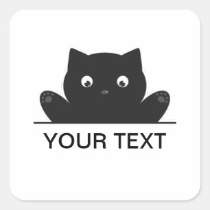 CAT ÜBERRASCHT QUADRATISCHER AUFKLEBER