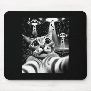 Cat Ufasion _ Funny Cat Meme Retro Alien Cat Mousepad