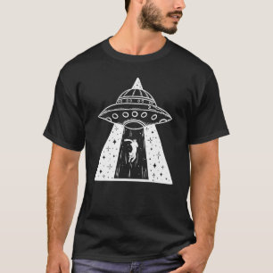 Cat UFO Cat UFO Cat Retro Alien Cat Design T-Shirt