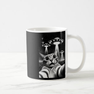 Cat Ufo Funny Invasion Meme Retro Alien Cat Ufo Se Kaffeetasse