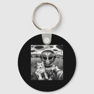 Cat Ufo Selfie Cat Alien Abduction Funny Cat Gesch Schlüsselanhänger