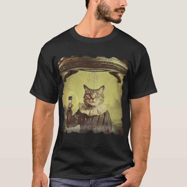 Cat UFO Selfie: Invasion / Herren Tshirt #6 (Vorderseite)
