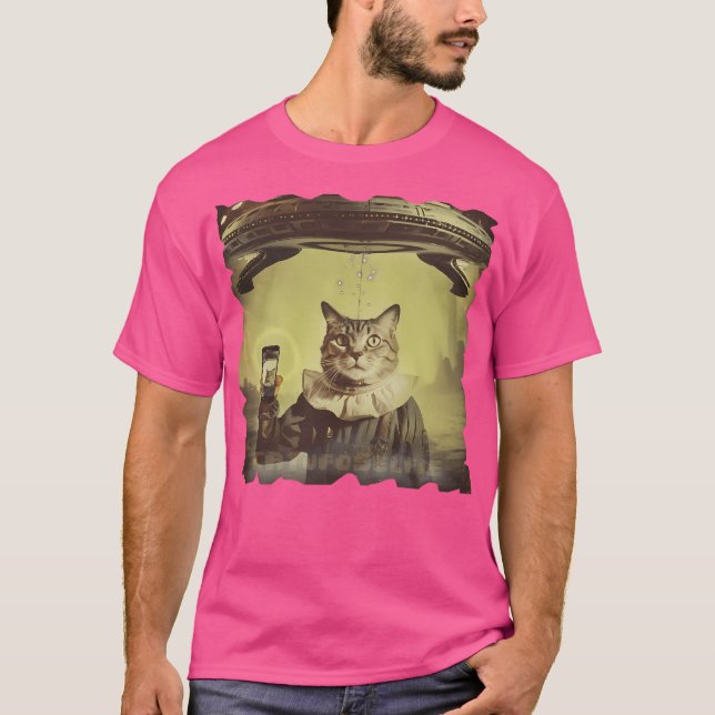 Cat Ufo Selfie Invasion T-Shirt (Vorderseite)