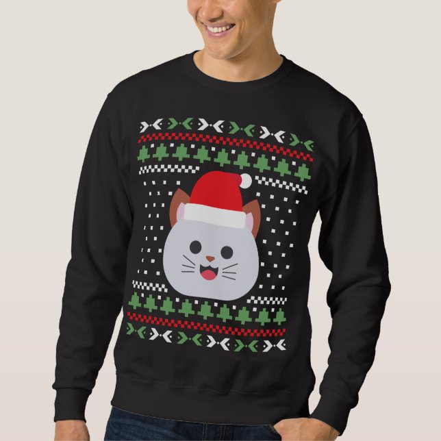 Cat Ugly Christmas Sweater Sweatshirt (Vorderseite)