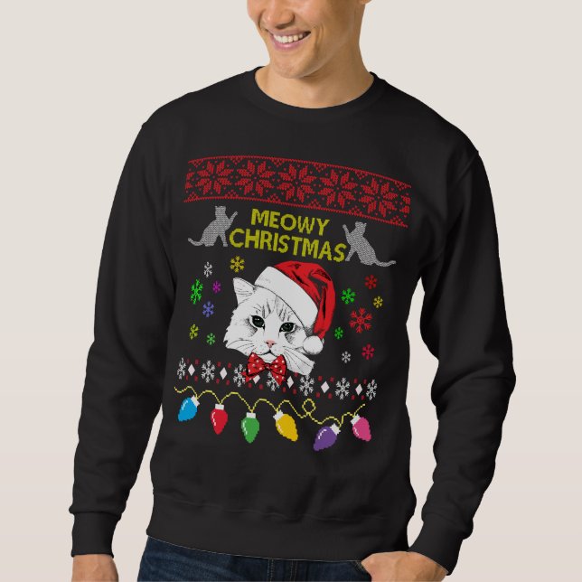 Cat Ugly Christmas Sweater Sweatshirt (Vorderseite)