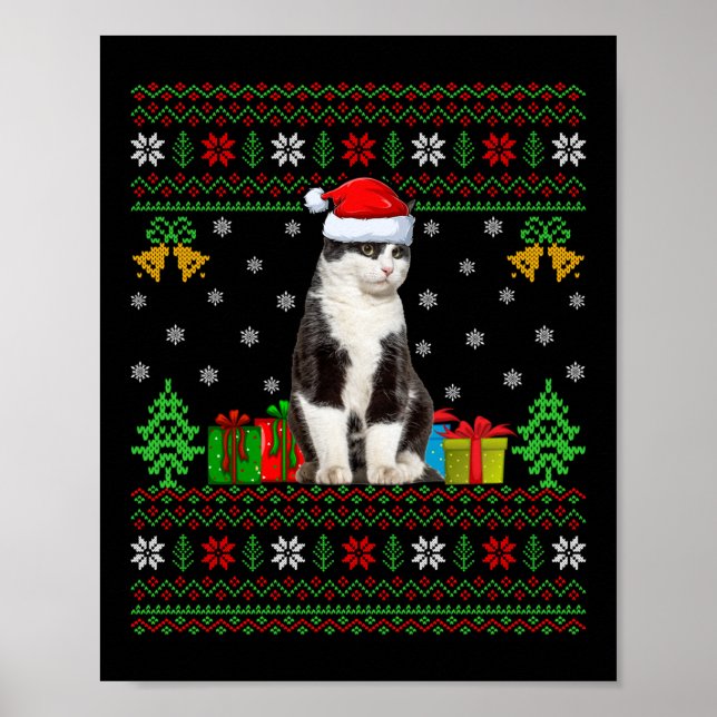 Cat Ugly Xmas Decorations Santa Cat Christmas Poster (Vorne)