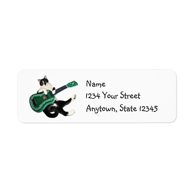 Cat Ukulele Address Labels (Vorne)