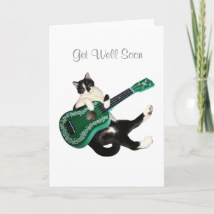 Cat Ukulele Get Well Card Karte