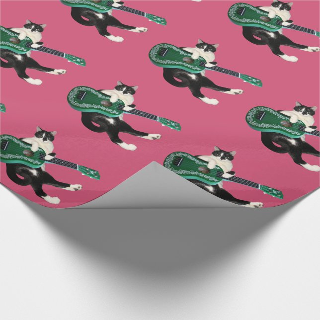 Cat Ukulele Wrapping Paper Geschenkpapier (Ecke)