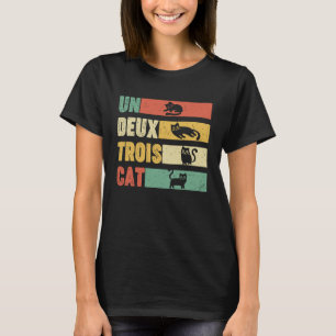 Cat Un Deux Drolle Trois Retro Niedliche Katze Ado T-Shirt