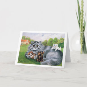 Cat und ihre Kittens, Louis Wain Karte