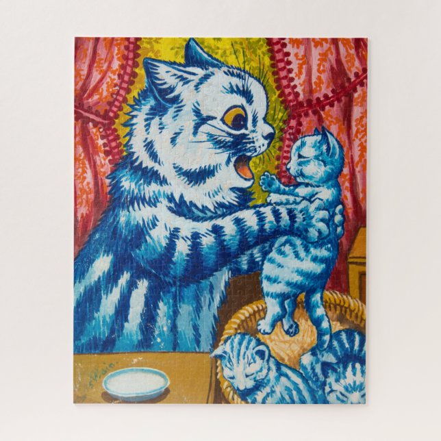 Cat und ihre Kittens von Louis Wain Puzzle (Vertikal)