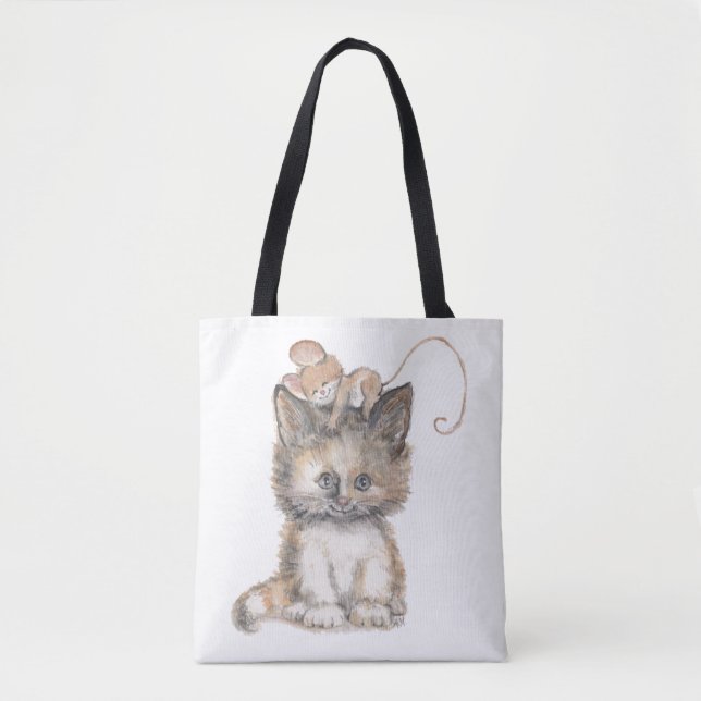 Cat- und Maus-Design auf einer Tasche / Tasche (Vorderseite)