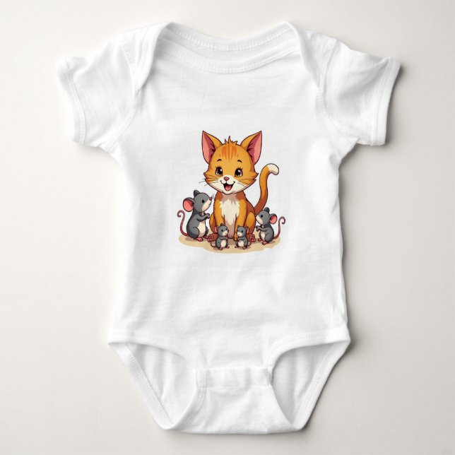 " CAT UND MIKA " BABY STRAMPLER (Vorderseite)