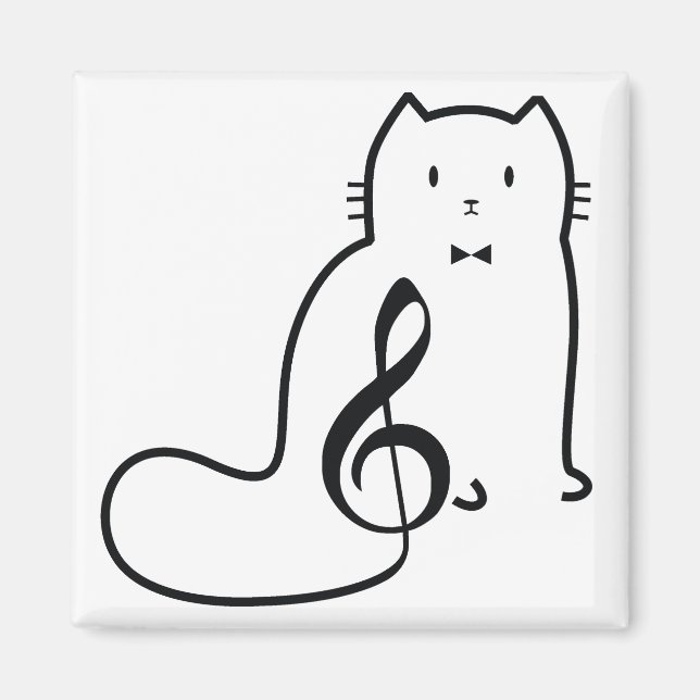 CAT UND MUSIKNOTE MAGNET (Vorne)