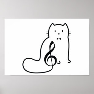 CAT UND MUSIKNOTE POSTER