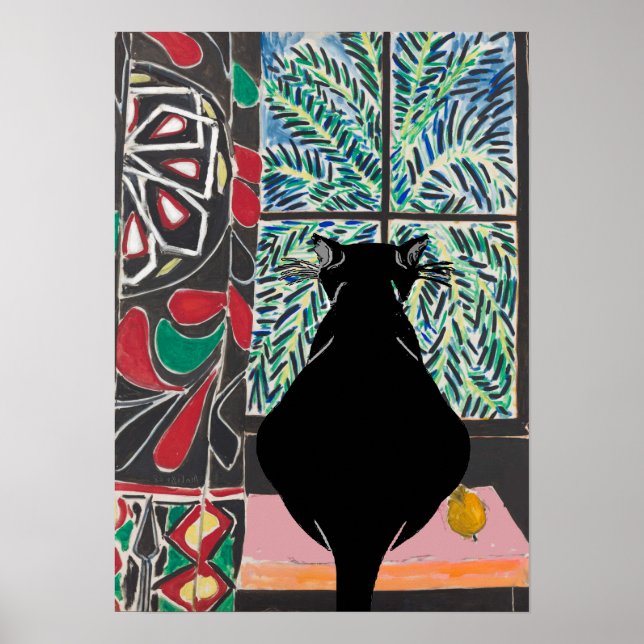 Cat Under Window, add text Poster (Vorne)