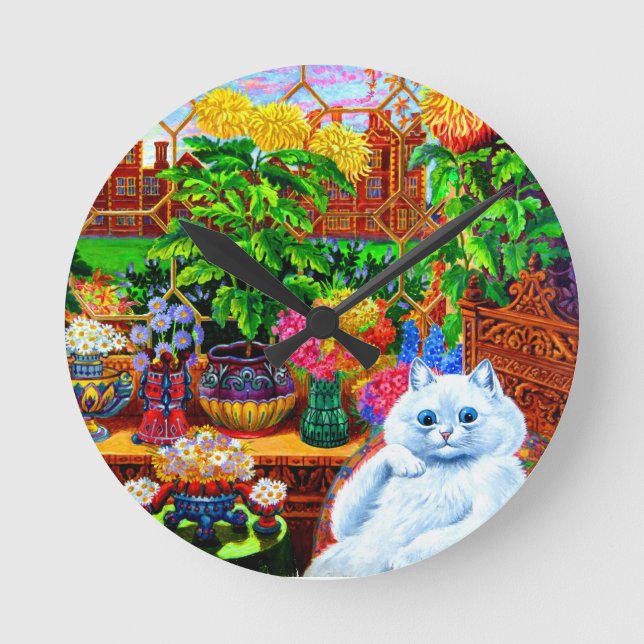 Cat Uni Master Runde Wanduhr (Vorderseite)