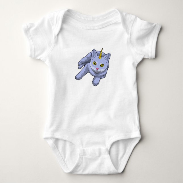 Cat Unicorn Baby Strampler (Vorderseite)