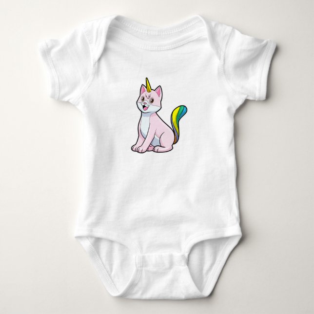 Cat Unicorn Baby Strampler (Vorderseite)