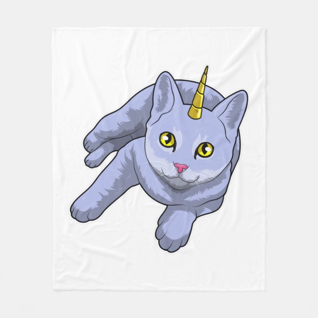 Cat Unicorn Fleecedecke (Vorderseite)