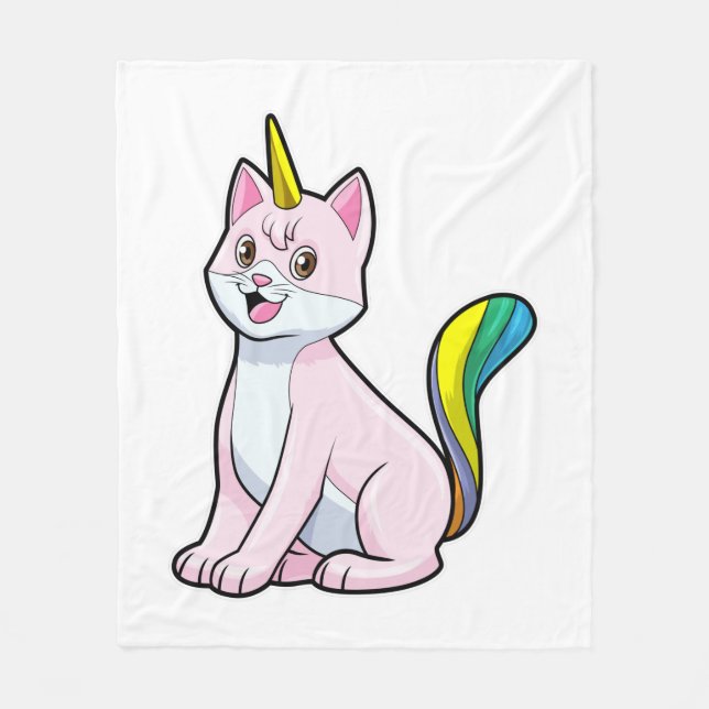 Cat Unicorn Fleecedecke (Vorderseite)