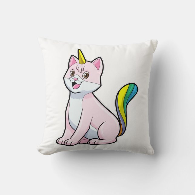 Cat Unicorn Kissen (Vorderseite)