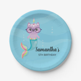 Cat Unicorn Mermaid Under Sea Birthday Party Pappteller