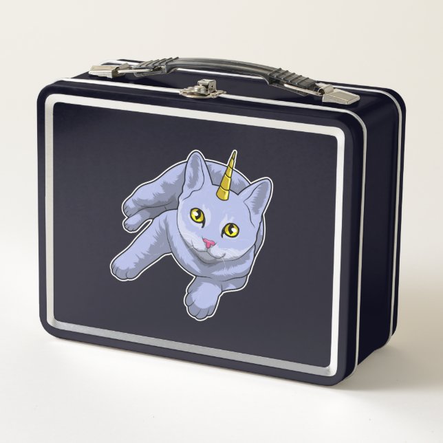 Cat Unicorn Metall Brotdose (Vorderseite)