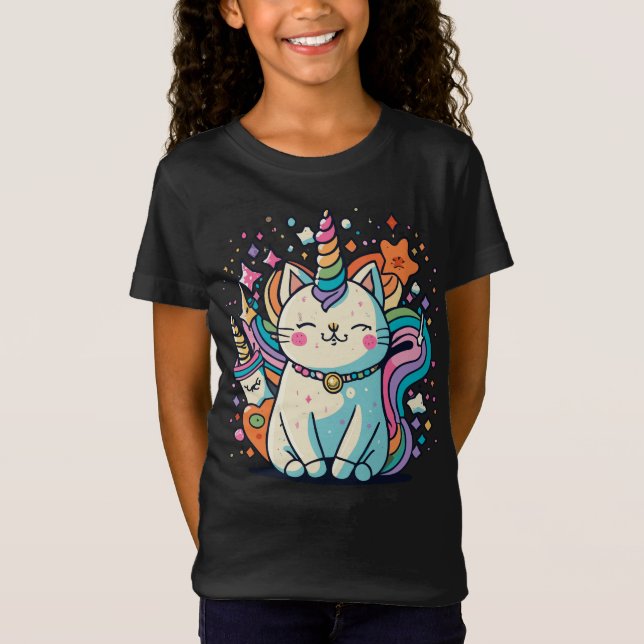 Cat Unicorn Niedlich Kawaii TShirt (Vorderseite)