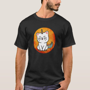 Cat Unicorn Rainbow Fantasy Kitten Fire Color T-Shirt