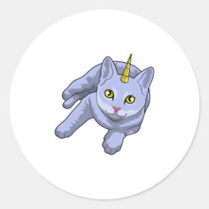 Cat Unicorn Runder Aufkleber