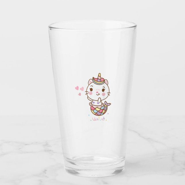 Cat Unicorn shirt - Unicat Mermaid Cat I believe i Glas (Vorderseite)