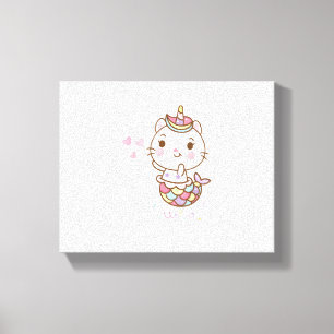 Cat Unicorn Shirt - Unicat Mermaid Cat Ich glaube, Leinwanddruck