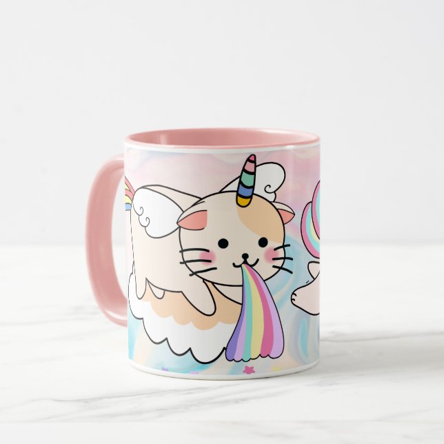 Cat Unicorn-Tasse Tasse (Vorderseite Links)