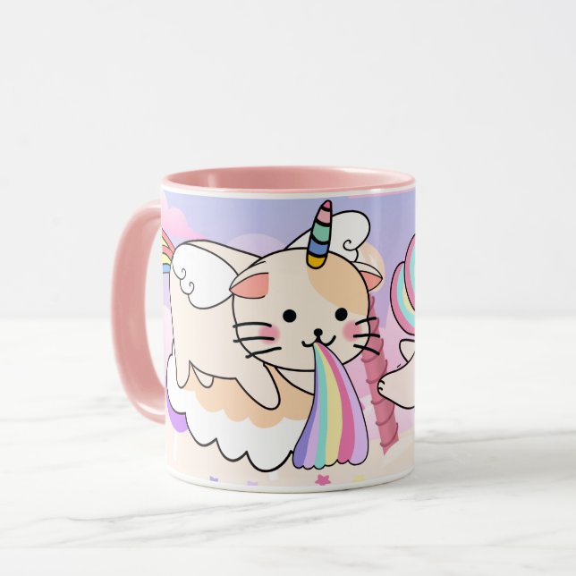 Cat Unicorn-Tasse Tasse (Vorderseite Links)