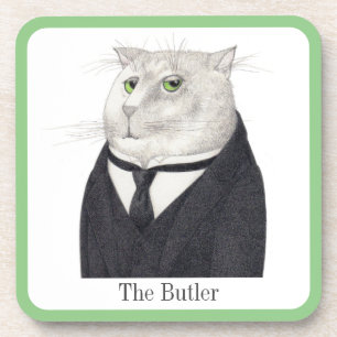 CAT-Untersetzer BUTLER + Text Getränkeuntersetzer