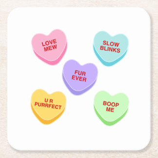 Cat Valentine Candy Hearts Paper Untersetzer