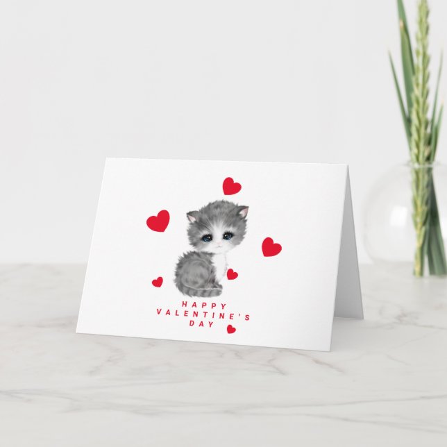 Cat Valentine's Day Cards Feiertagskarte (Vorderseite)