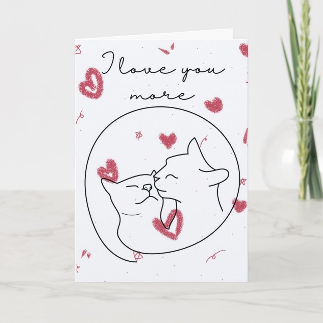 Cat valentine's day cards karte (Vorderseite)