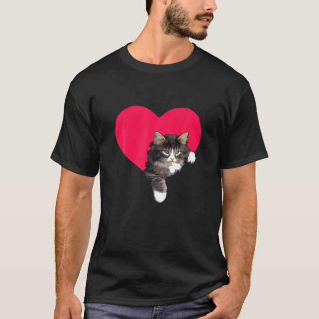 Cat Valentine's Day Niedlich Kitty Valentine Gesch T-Shirt (Vorderseite)