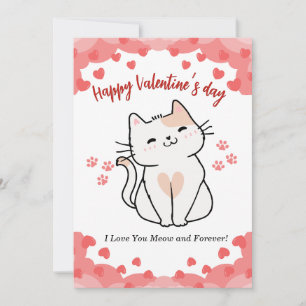 Cat Valentinstag Card Geschenk für Katzen Liebhabe Feiertagskarte