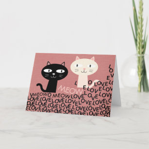 CAT-VALENTINSTAG-KARTE, LIEBE ERSTMAL MEOW, CAT KARTE