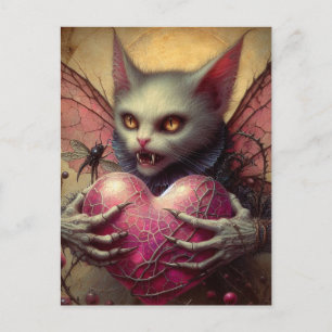 Cat Vampire Fairy Pink Heart Brambles Postkarte